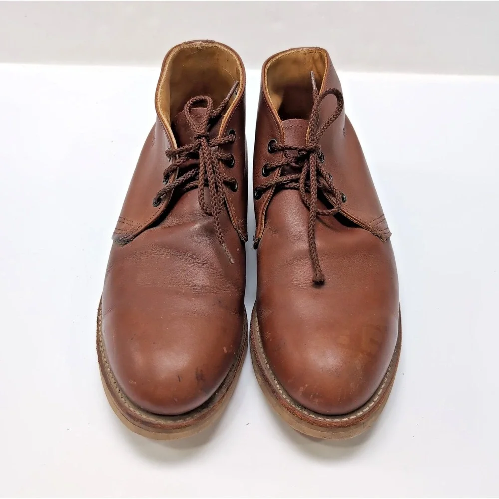 Vtg Y2K Red Wing Chukka Desert Work Boots Mens Size 10 D Brown Made in USA Flaws
